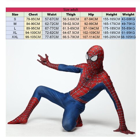 Fancy Spiderman Costume for Adult and Children